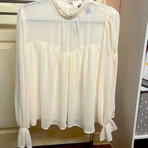 Off white silk dress up blouse